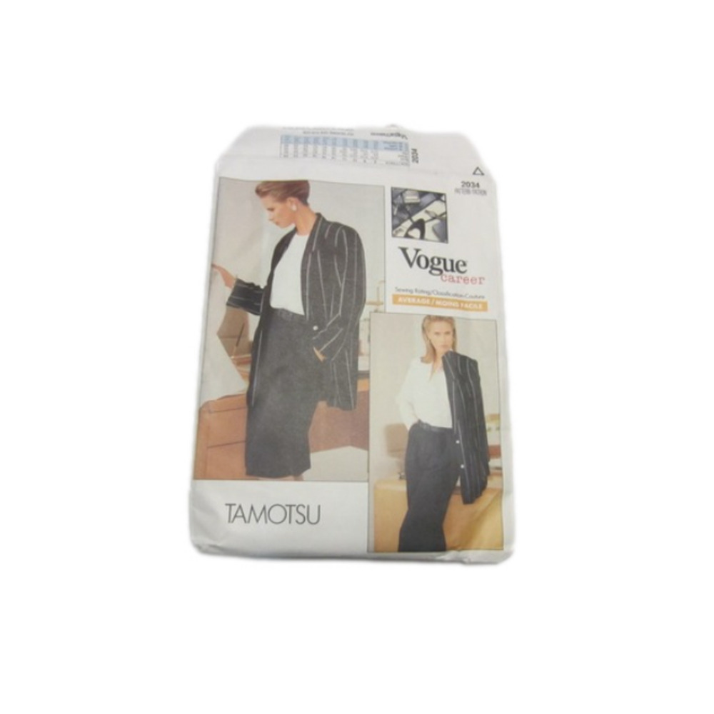 Vogue Pattern Size 14 Black Women's Jacket and Pants